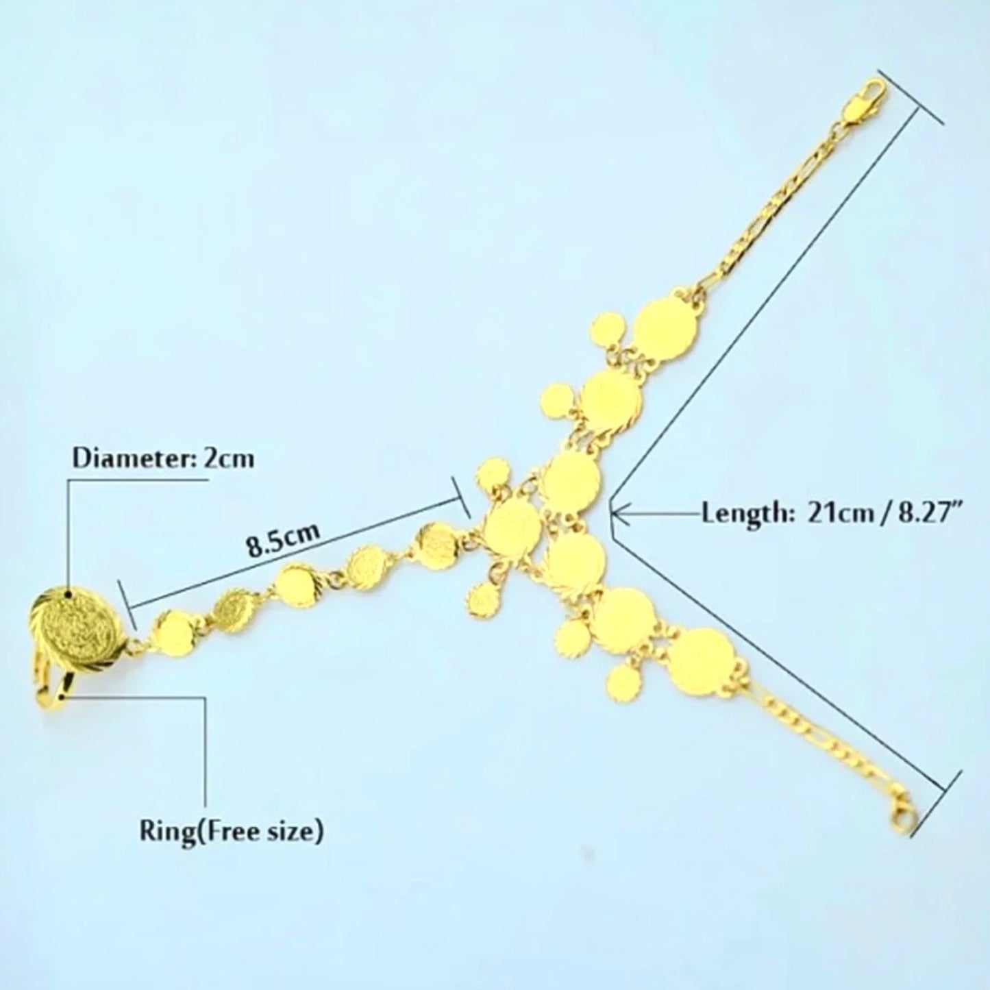 Attached Coin Bracelet & Ring