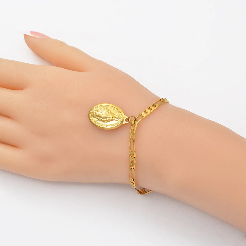 Charm Bracelets - Virgin Mary Butterfly Heart Pineapple Cross Bracelet Women
