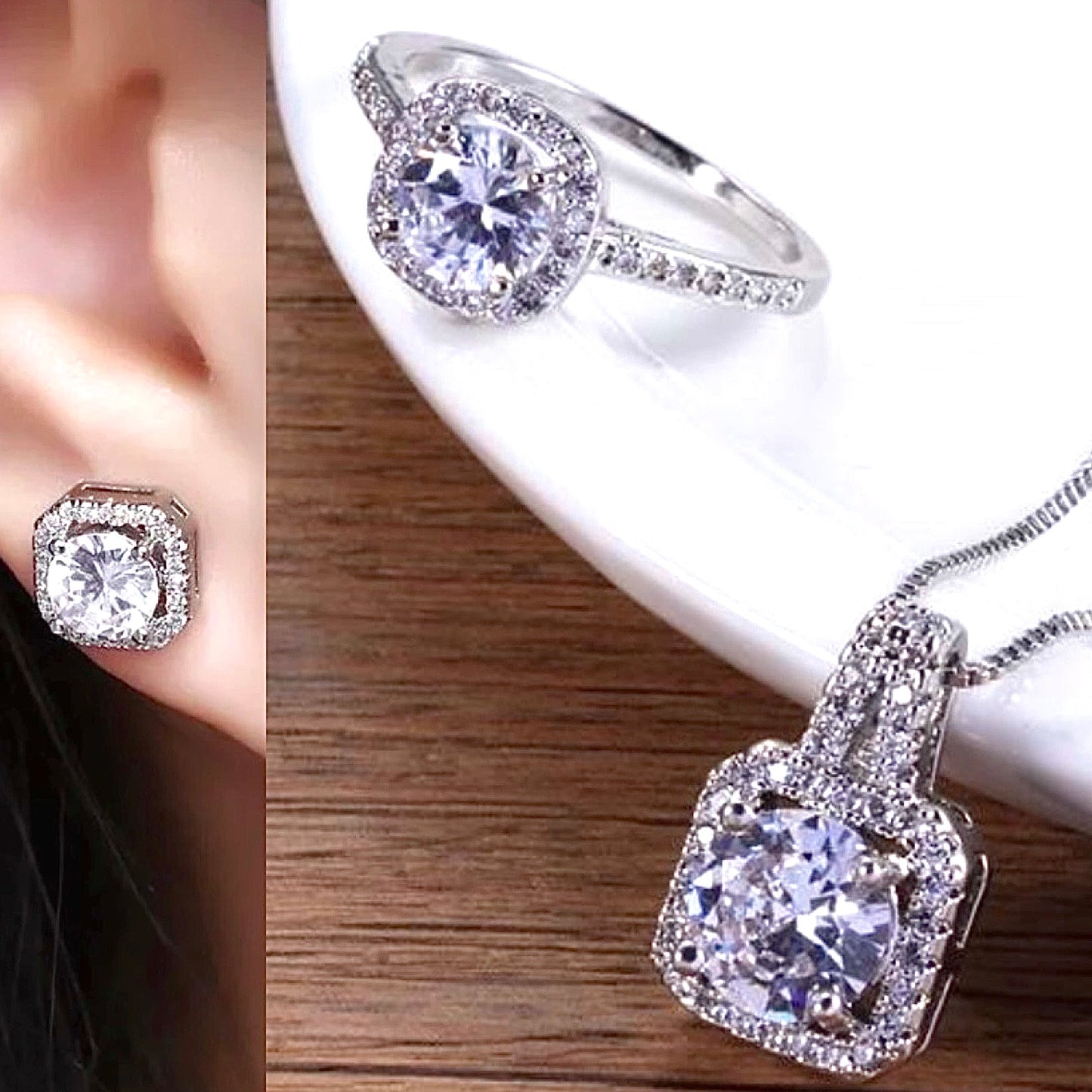 4 Piece Zircon Jewelry Set