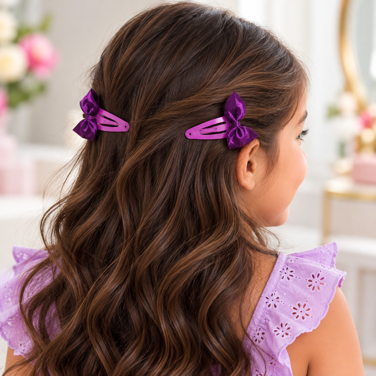 15-Piece Baby & Little Girls Hair Accessories Set – Stretchy Flower Headbands & Bow Snap Hair Clips, Colorful Hair Accessories