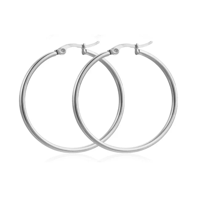10pcs 5pair Stainless Steel Fashion Hoop Earrings For Women