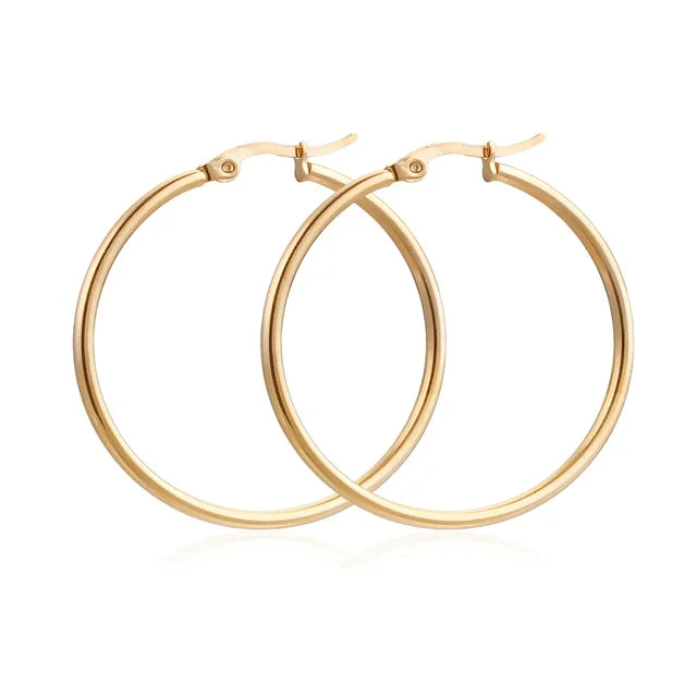 10pcs 5pair Stainless Steel Fashion Hoop Earrings For Women