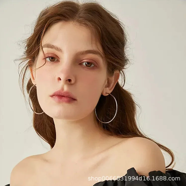 10pcs 5pair Stainless Steel Fashion Hoop Earrings For Women