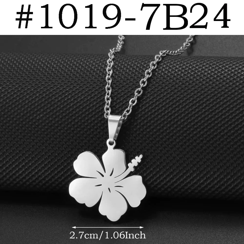 Hibiscus Pendant Necklace