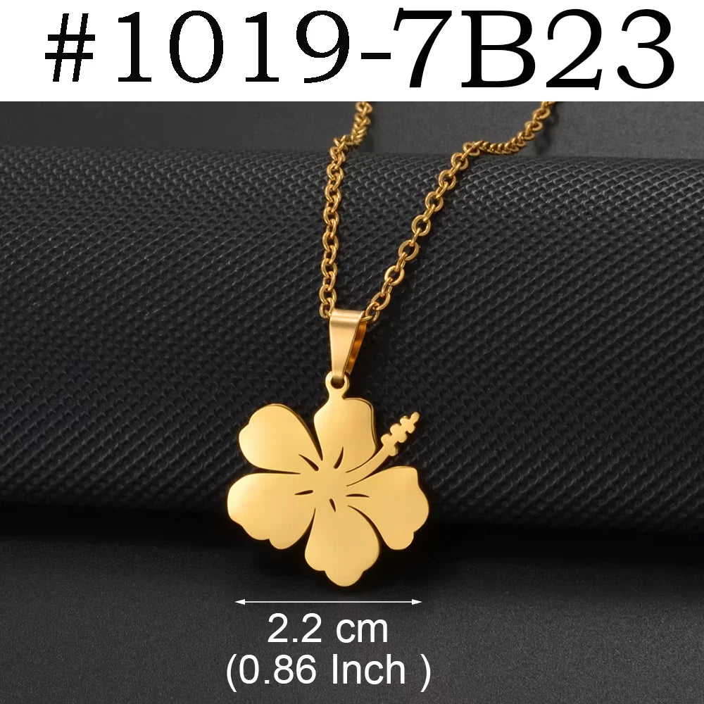 Hibiscus Pendant Necklace