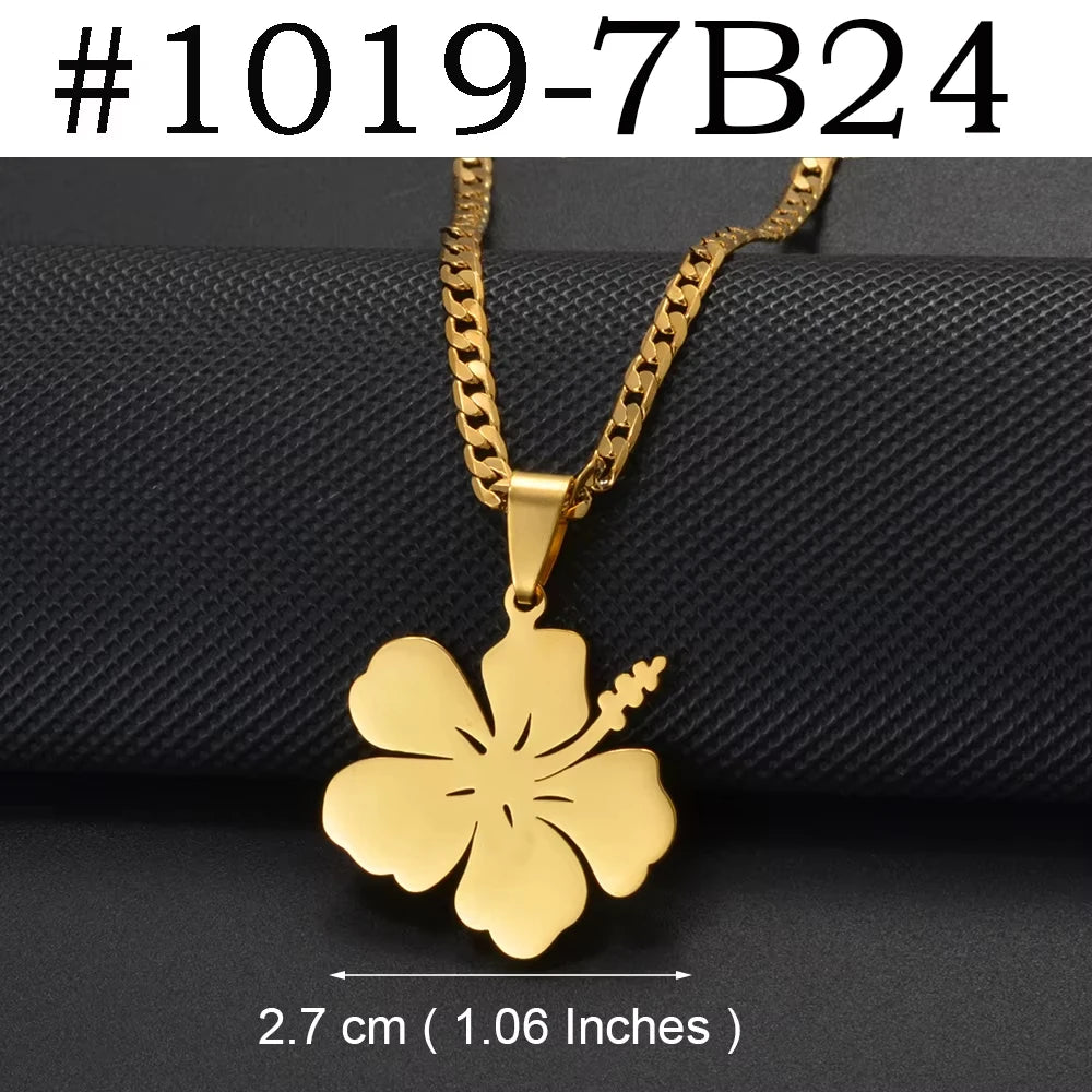 Hibiscus Pendant Necklace