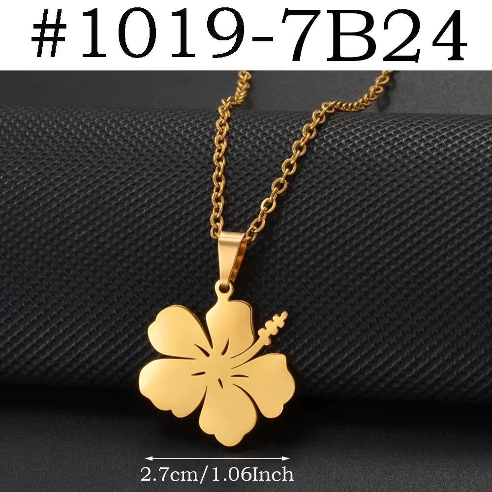 Hibiscus Pendant Necklace