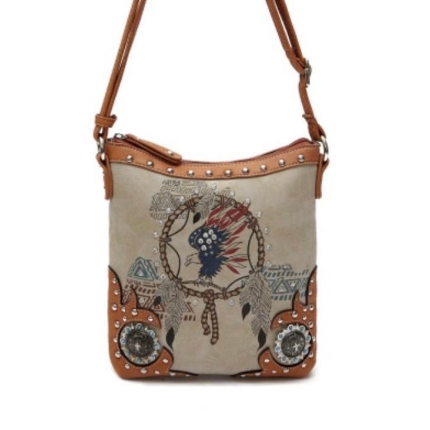 Tan Western Indian Messenger Bag