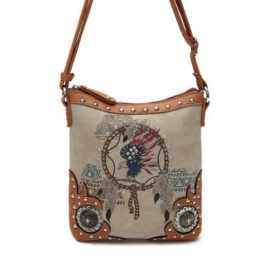 Tan Western Indian Messenger Bag