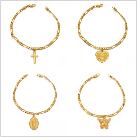 Charm Bracelets - Virgin Mary Butterfly Heart Pineapple Cross Bracelet Women