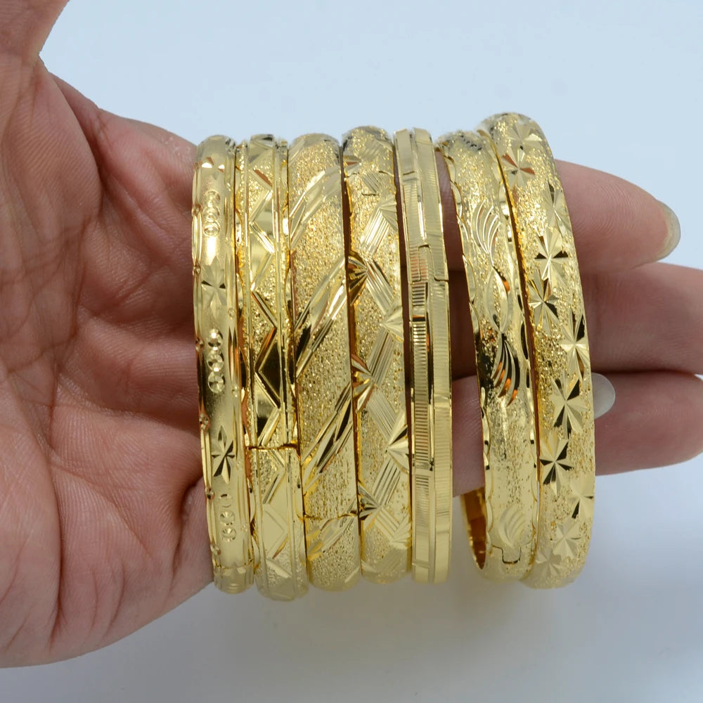 (One Piece) Dubai Bangle Jewelry Gold Plated Bracelet