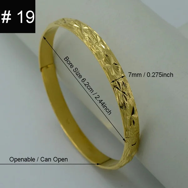 (One Piece) Dubai Bangle Jewelry Gold Plated Bracelet