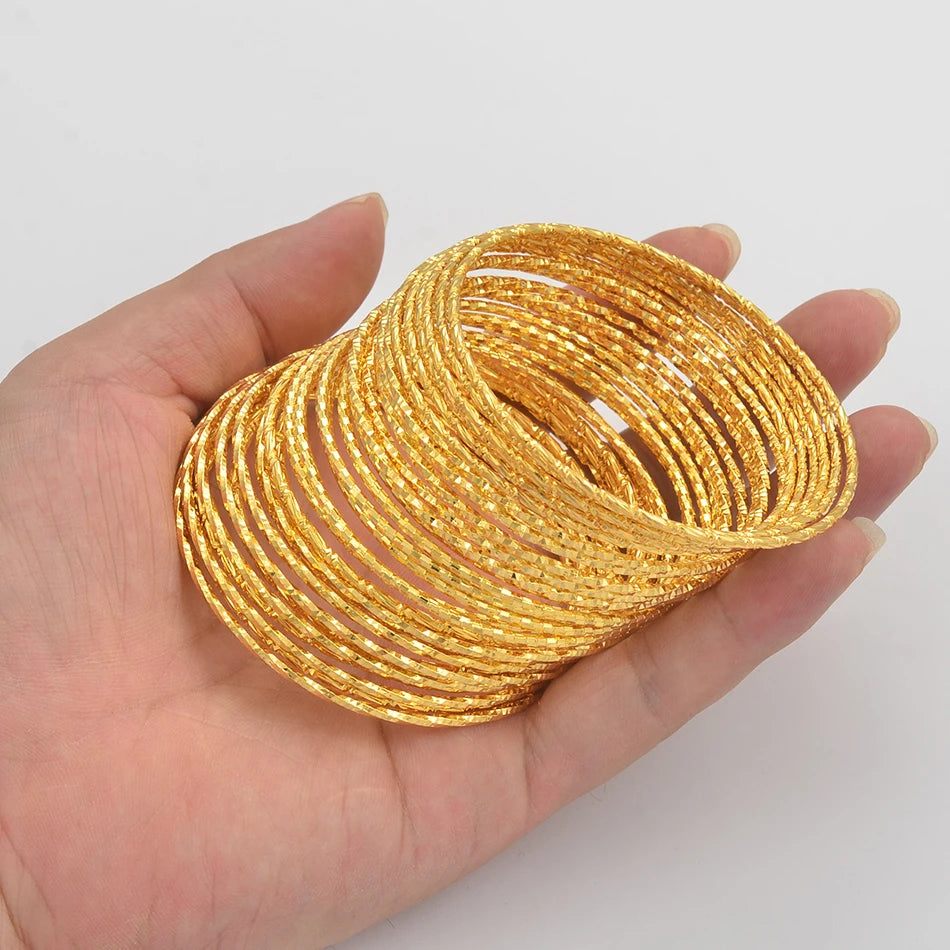 6pcs/Lot Bracelets Women Girls Dubai Circle Bracelet