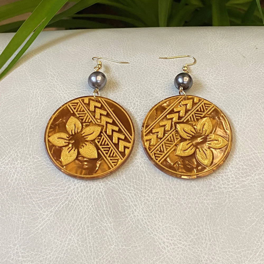 Flower Acrylic Acetate Material Hawaiian Earrings With Plumeria Flower