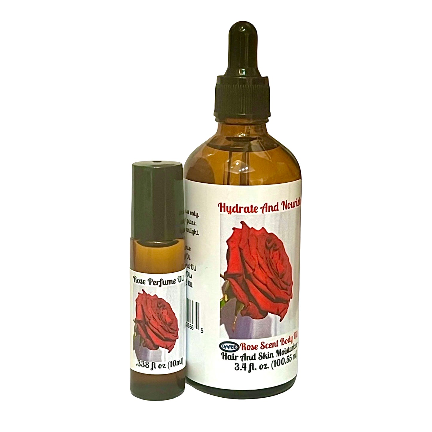 Rose Roll-On Perfume Oil and Body Oil Set
