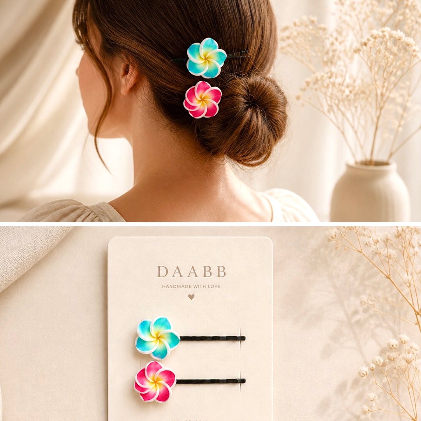 Plumeria Flower Bobby Pins 12 Piece Set