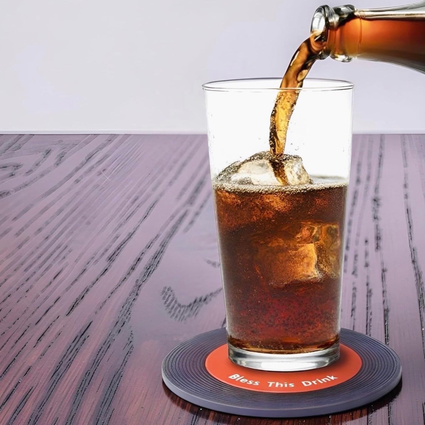 4 Piece Set “Blessed This Drink” Silicone Coasters