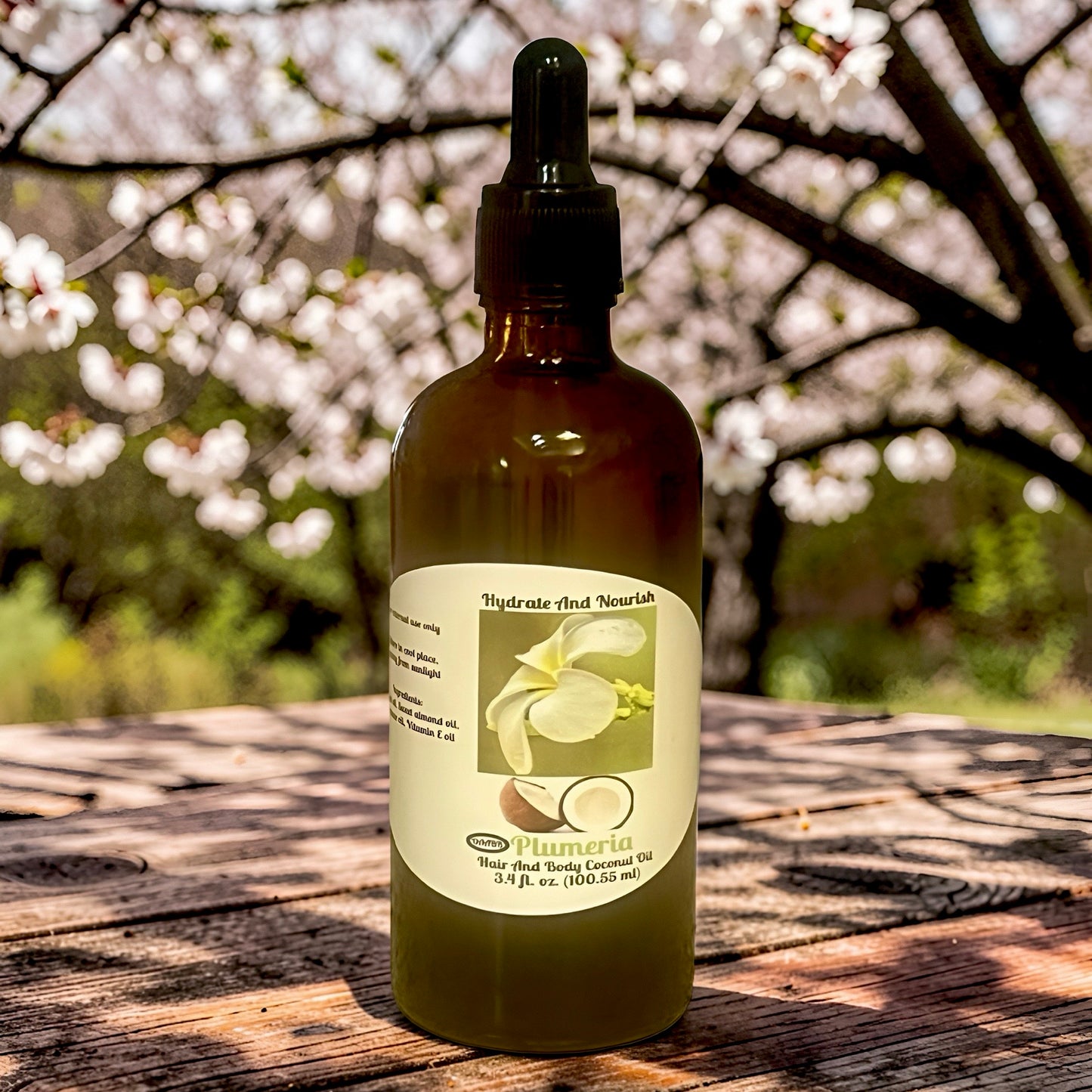 Plumeria Scent Coconut Oil for hair and skin