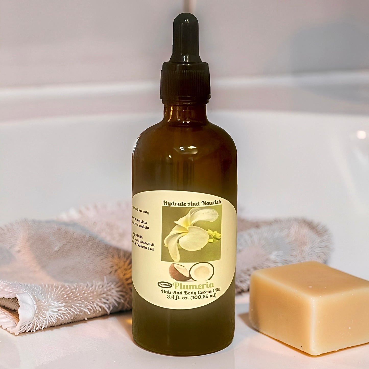 Plumeria Scent Coconut Oil for hair and skin