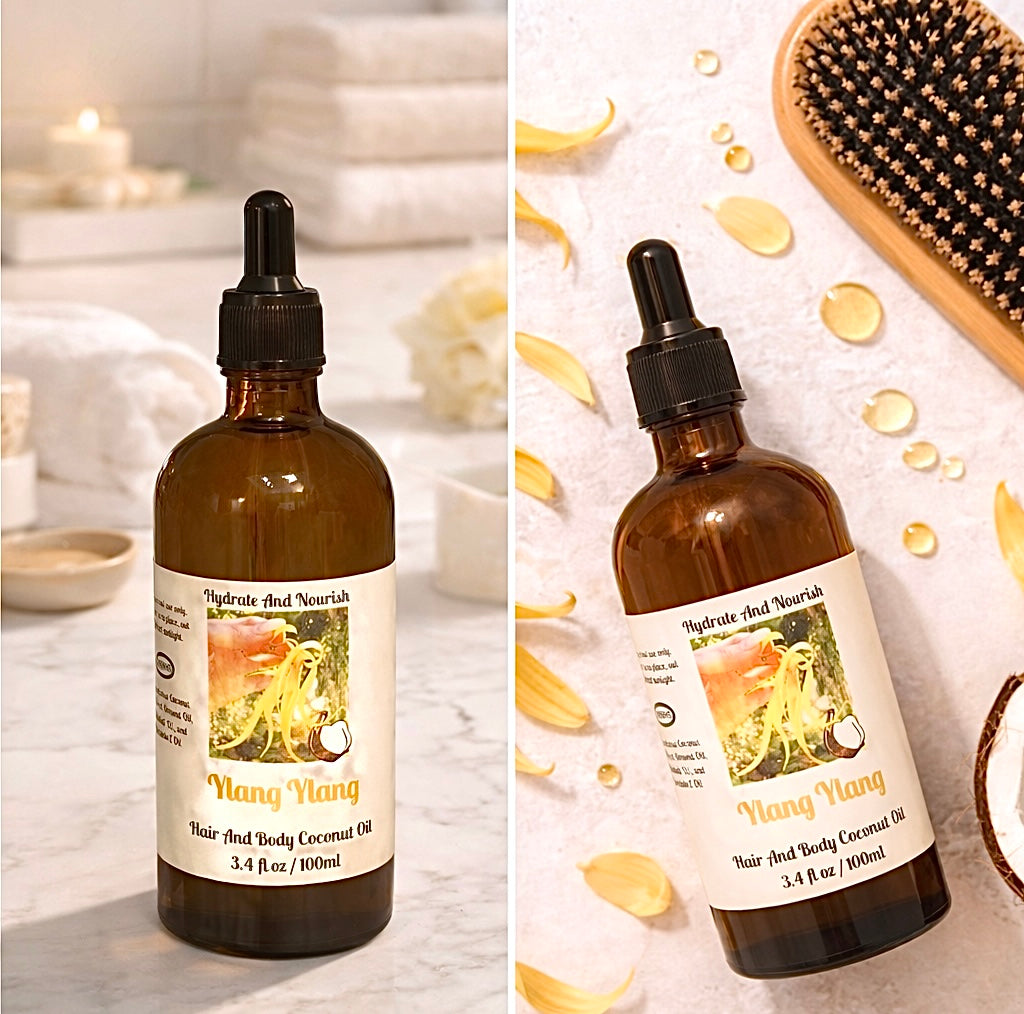 Ylang Ylang Hair & Body Coconut Oil - Hydrate & Nourish (3.4 fl oz/ 100 mL)