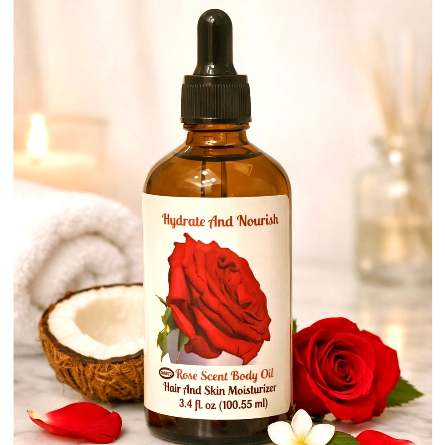 Travel Size Floral Perfume & Body Oil Trio - Jasmine, Rose & Cherry Blossom (3.4 fl oz each) PRODUCT DESCRIPTION