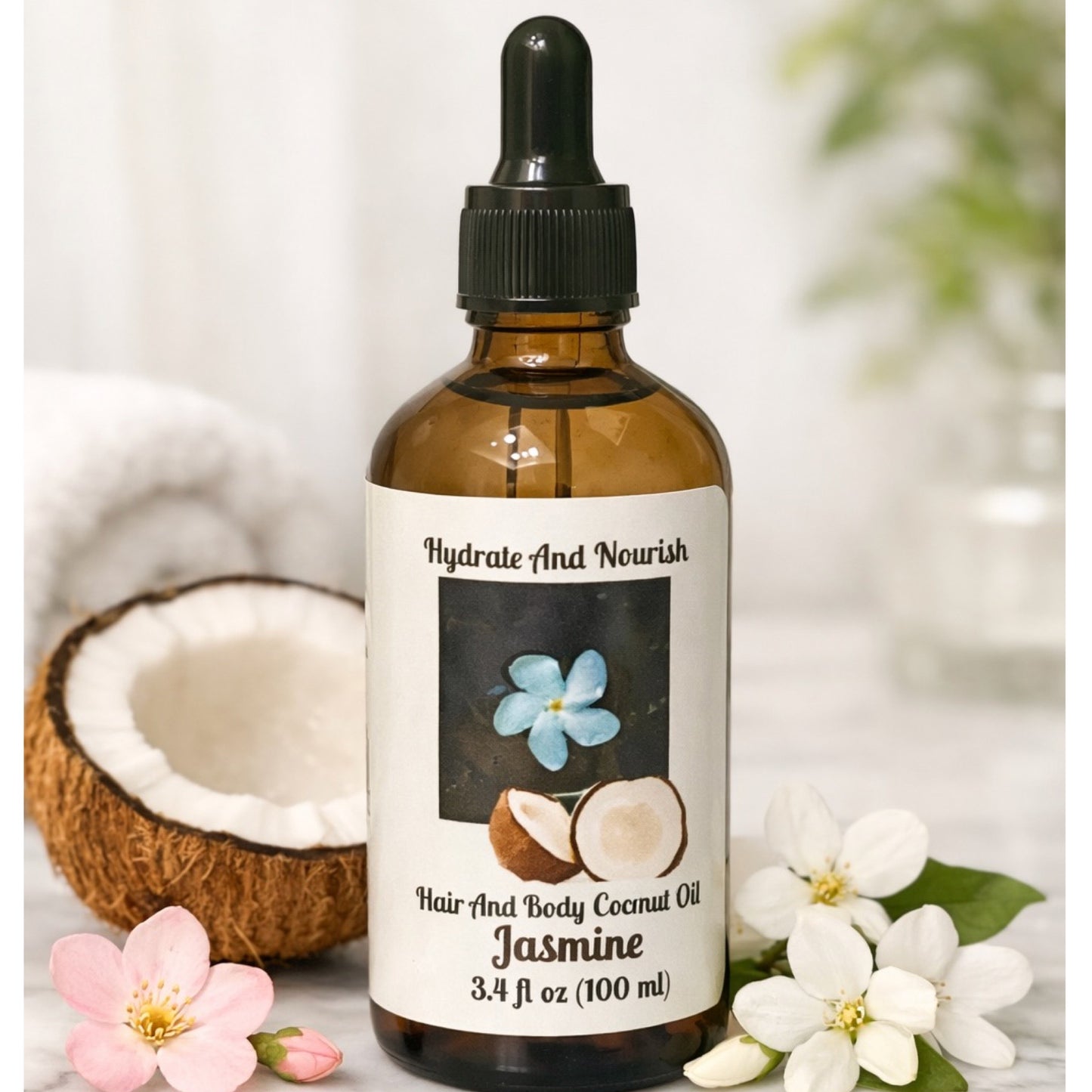 Travel Size Floral Perfume & Body Oil Trio - Jasmine, Rose & Cherry Blossom (3.4 fl oz each) PRODUCT DESCRIPTION