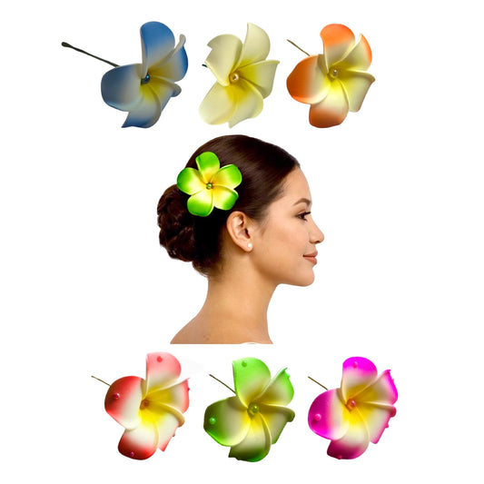 Handcrafted Plumeria Hair Flowers — 6 or 24 Piece Set