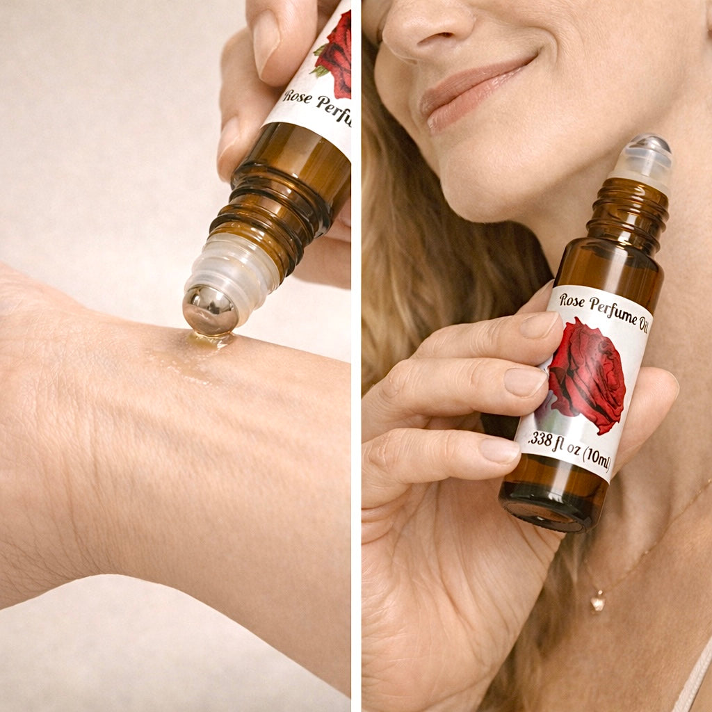 Rose Roll-On Perfume Oil and Body Oil Set