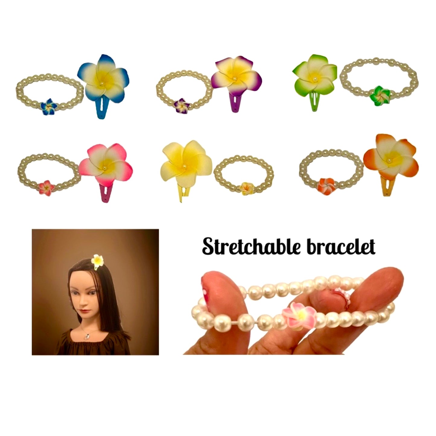 12 Piece Little Girls' Bracelet and Matching Hair Clip Set