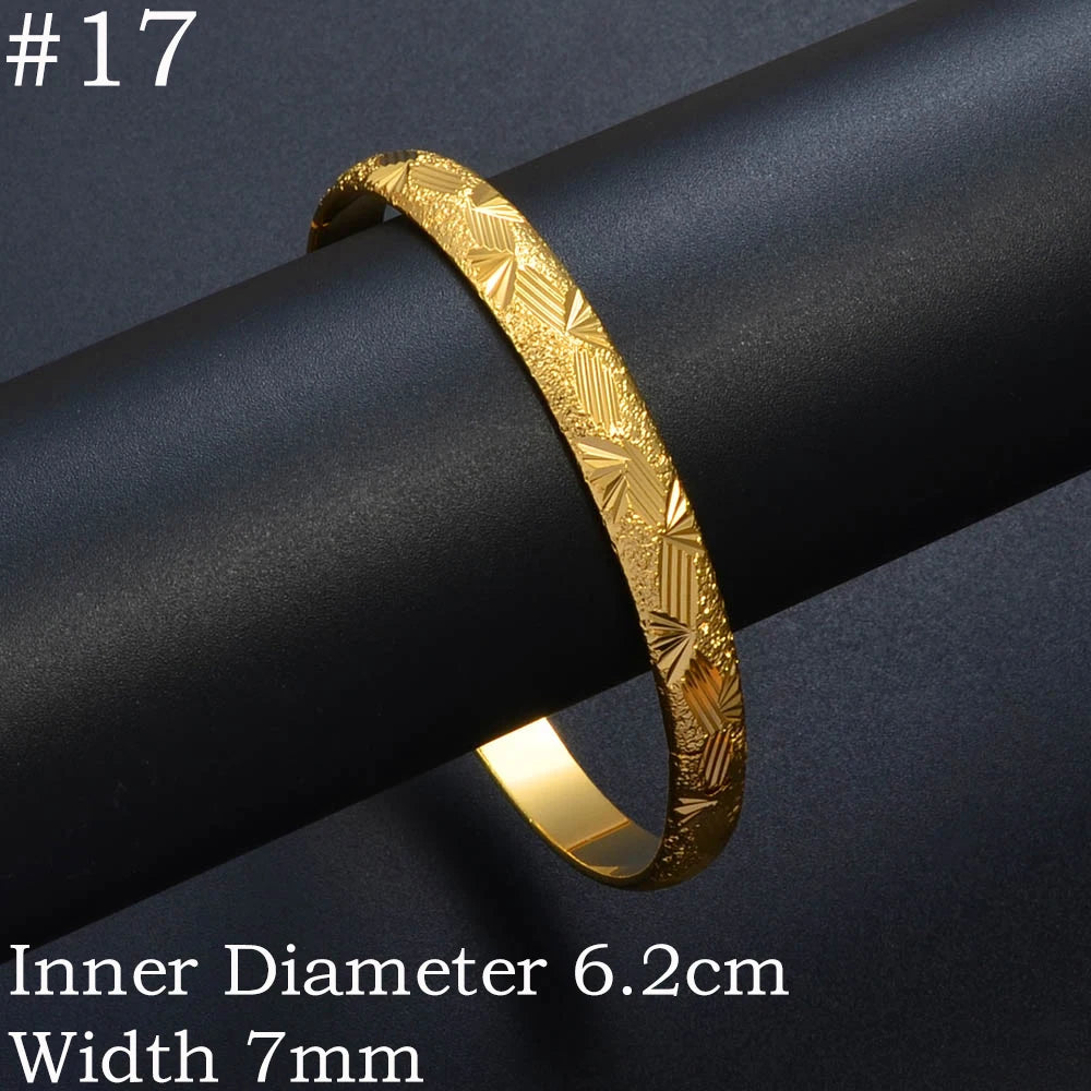 (One Piece) Dubai Bangle Jewelry Gold Plated Bracelet