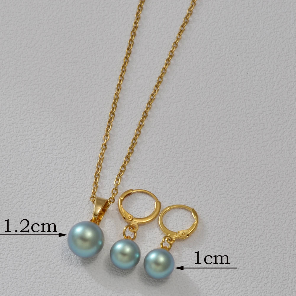 Pearl Jewelry Set — Necklace & Earrings