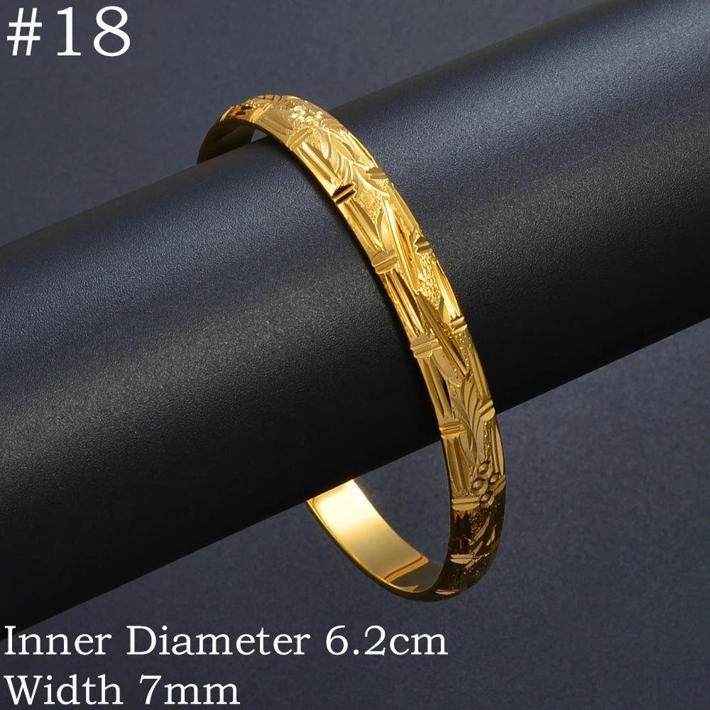 (One Piece) Dubai Bangle Jewelry Gold Plated Bracelet