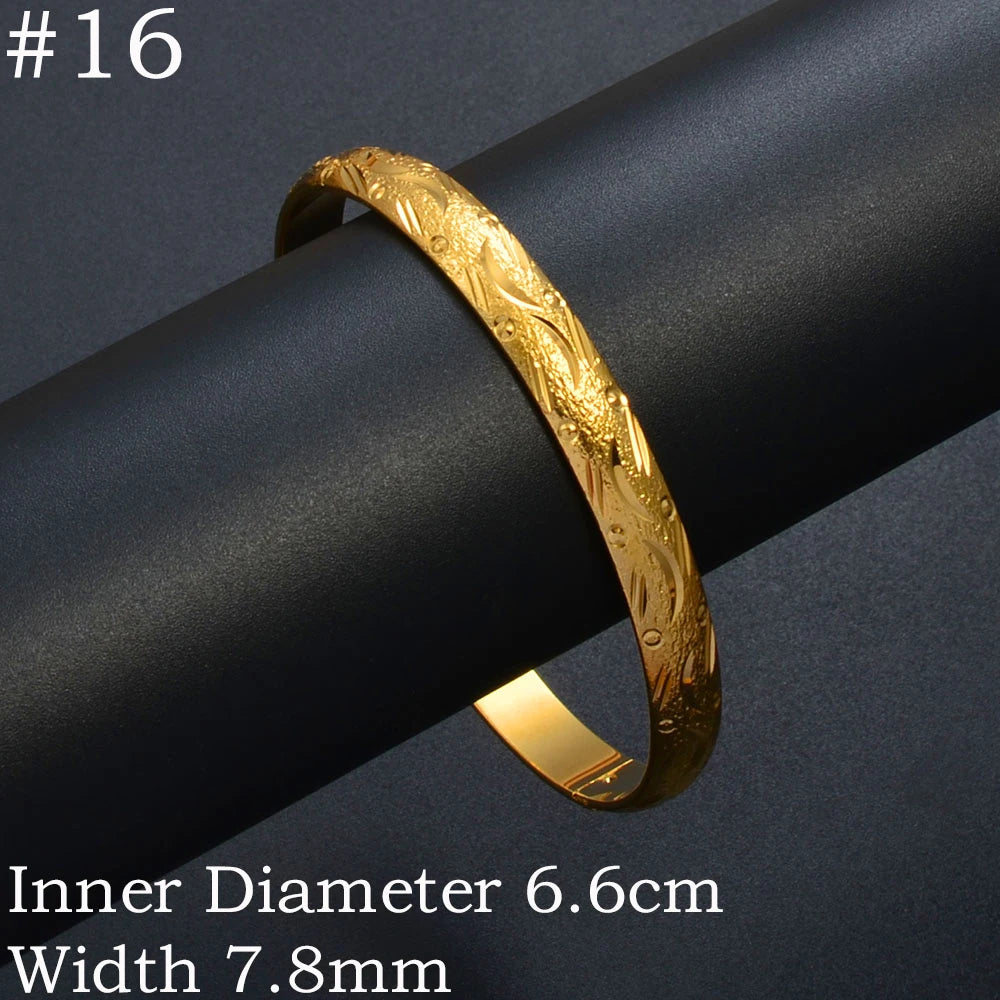 (One Piece) Dubai Bangle Jewelry Gold Plated Bracelet