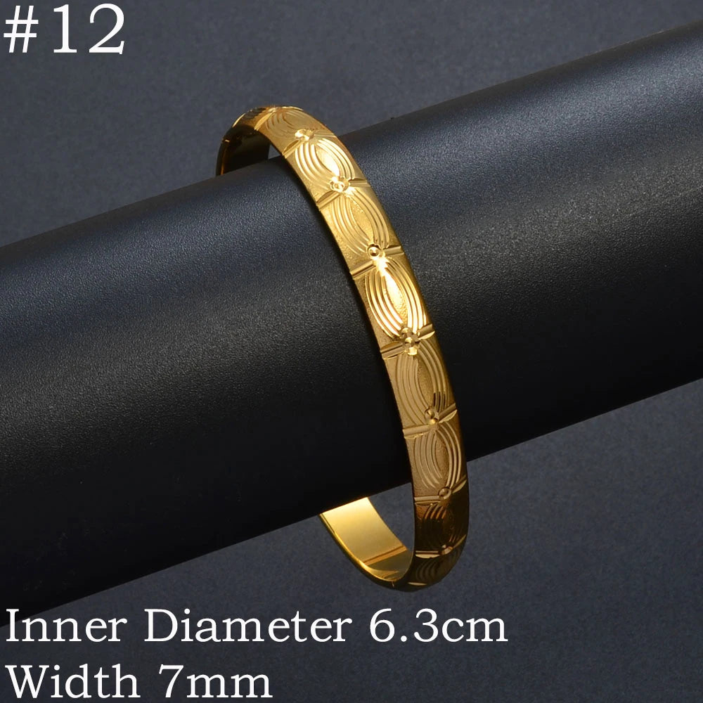 (One Piece) Dubai Bangle Jewelry Gold Plated Bracelet