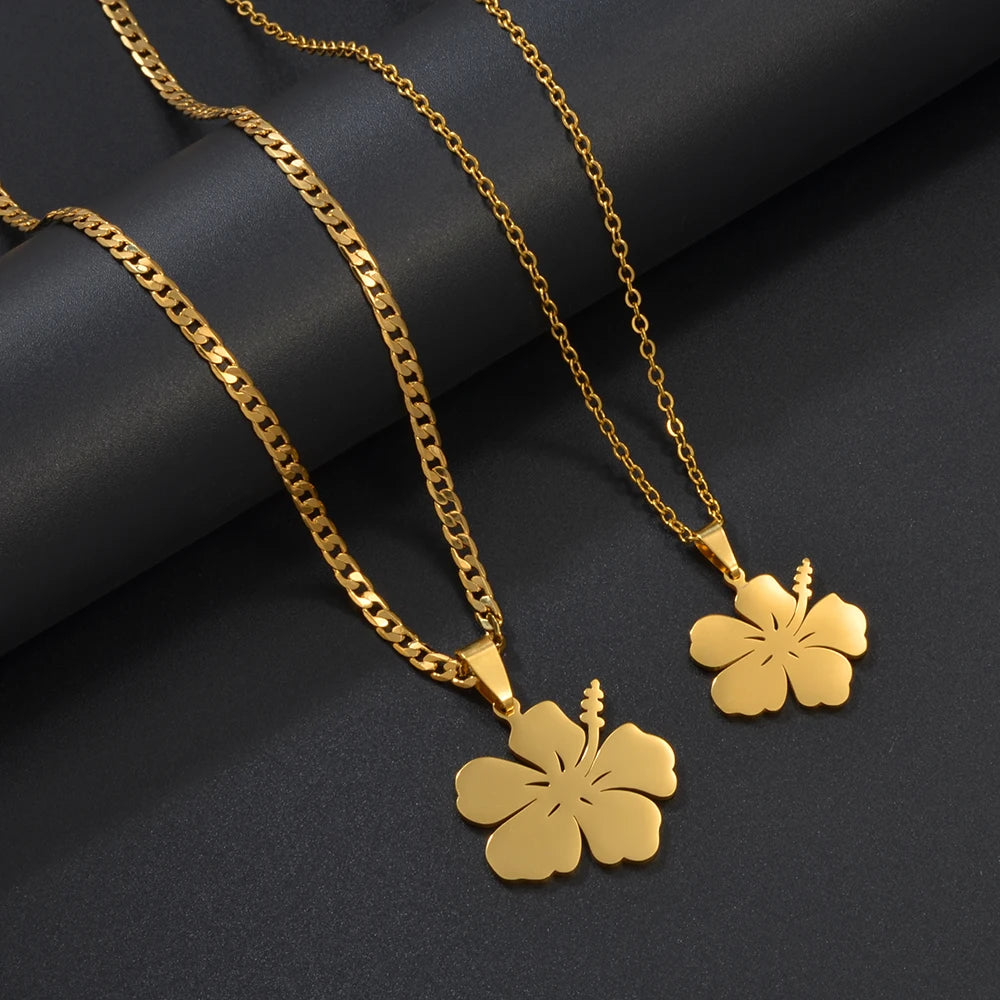 Hibiscus Pendant Necklace
