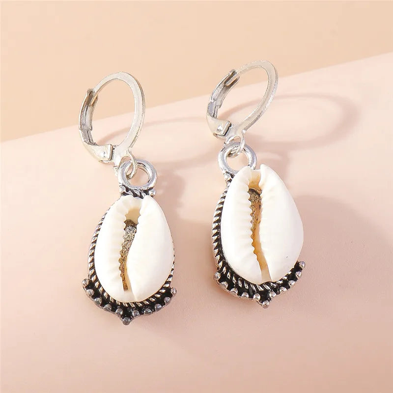 Fashion Summer Beach Pearl Shell Earrings for Women Girls