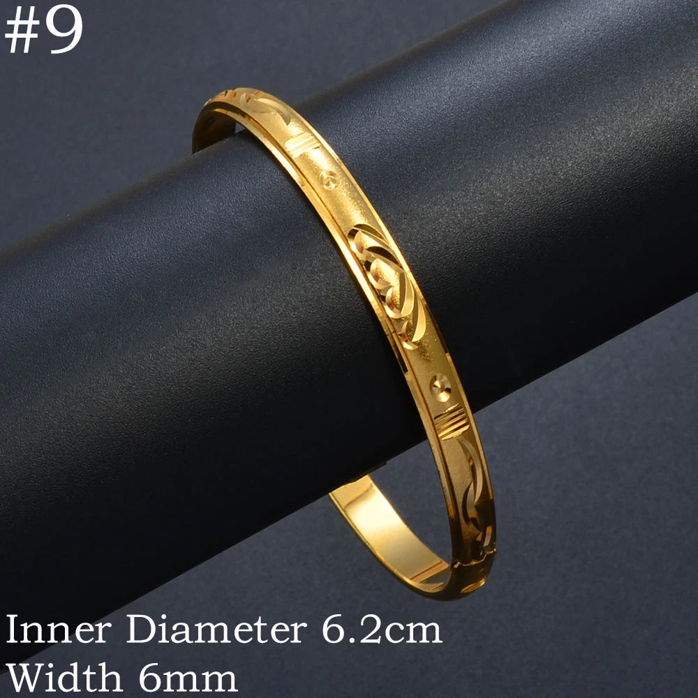 (One Piece) Dubai Bangle Jewelry Gold Plated Bracelet