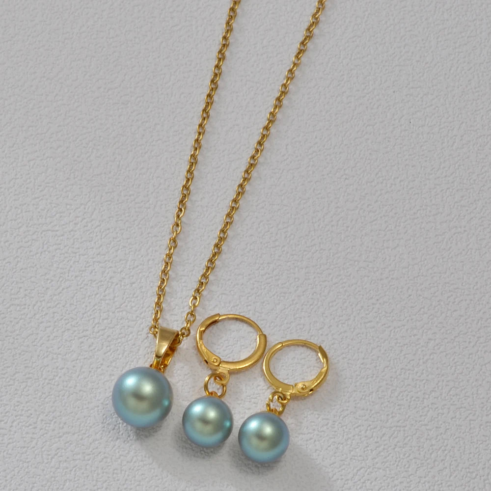 Pearl Jewelry Set — Necklace & Earrings
