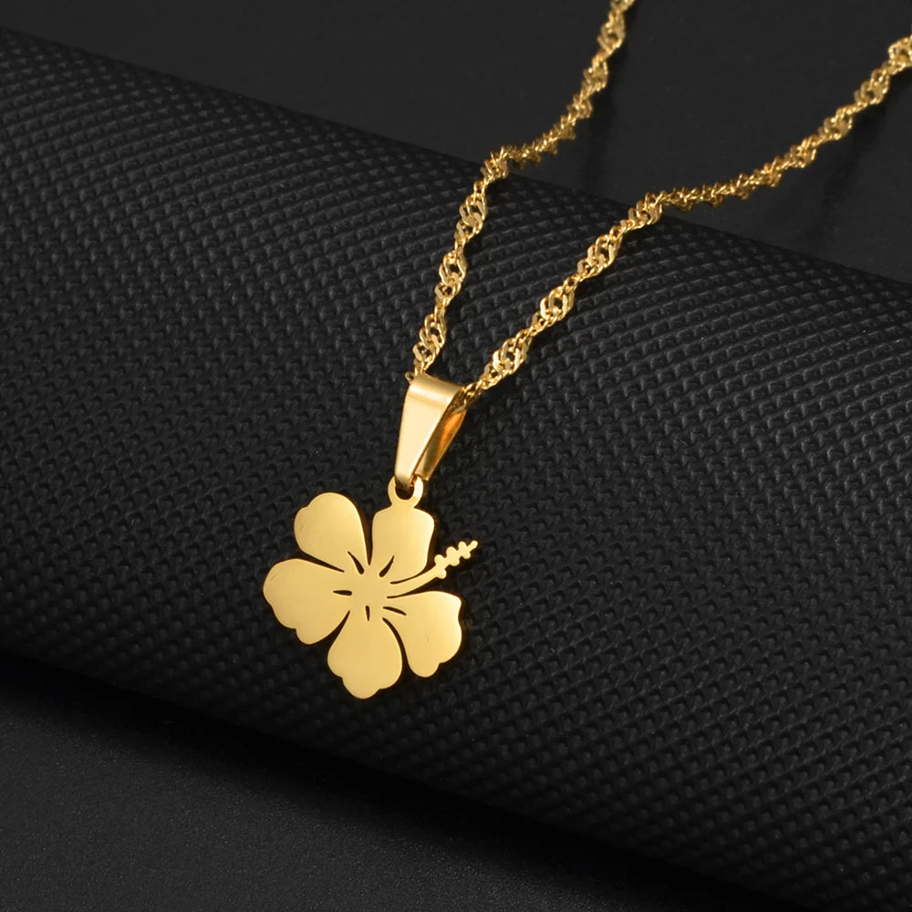 Hibiscus Pendant Necklace