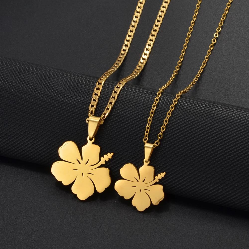Hibiscus Pendant Necklace