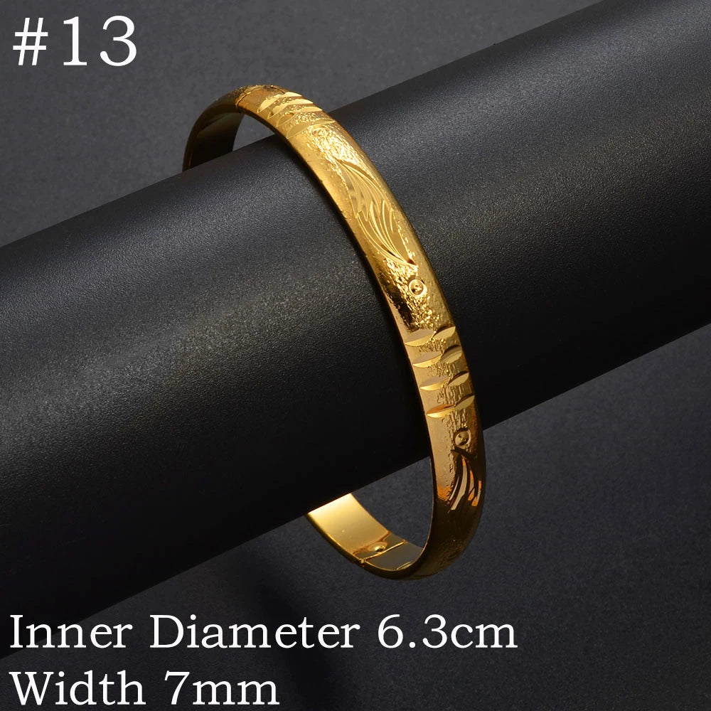 (One Piece) Dubai Bangle Jewelry Gold Plated Bracelet