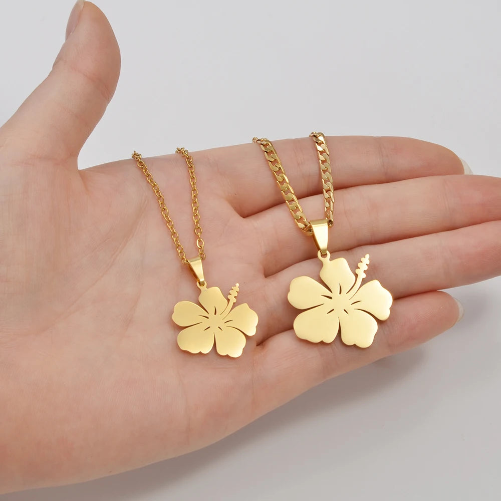 Hibiscus Pendant Necklace