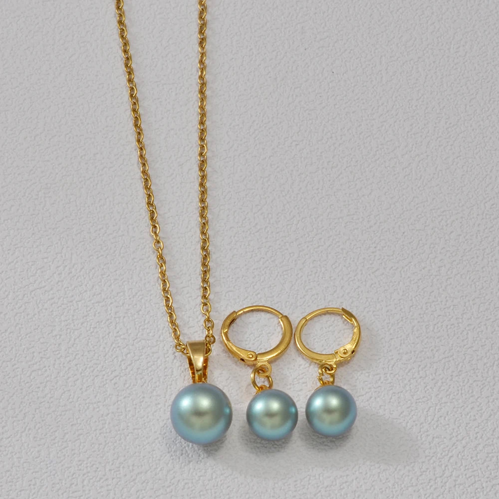 Pearl Jewelry Set — Necklace & Earrings