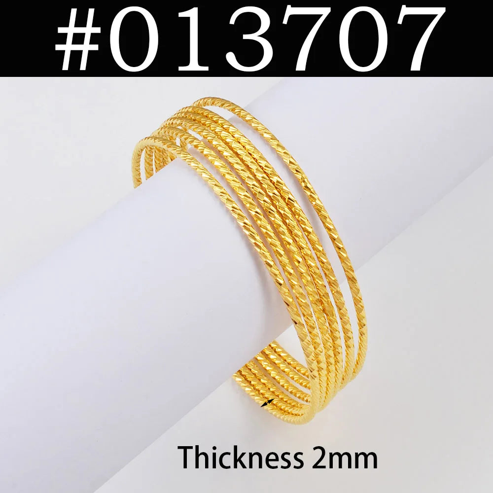 6pcs/Lot Bracelets Women Girls Dubai Circle Bracelet