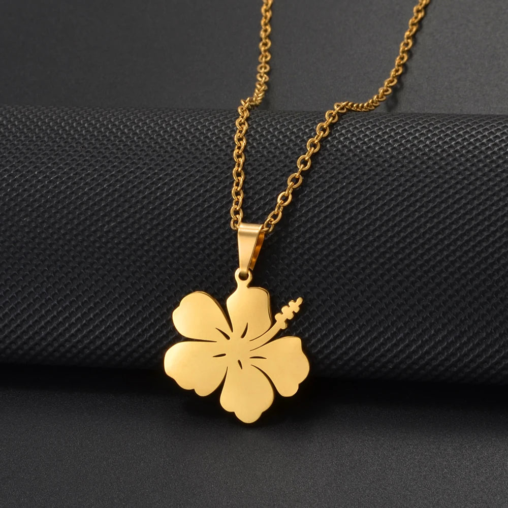 Hibiscus Pendant Necklace