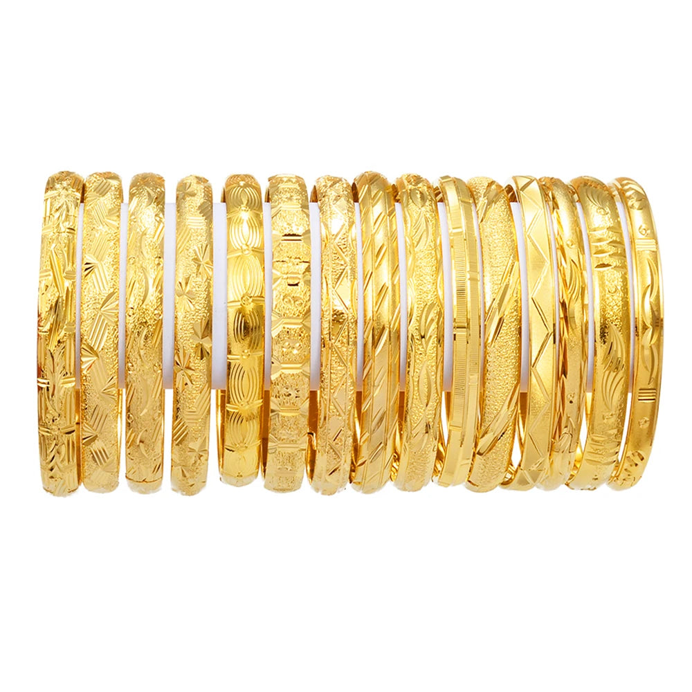 (One Piece) Dubai Bangle Jewelry Gold Plated Bracelet