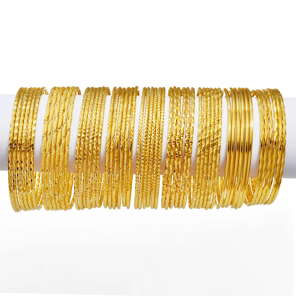 6pcs/Lot Bracelets Women Girls Dubai Circle Bracelet