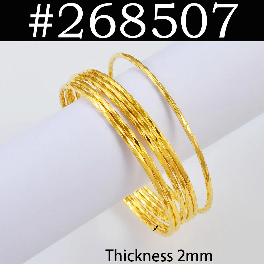 6pcs/Lot Bracelets Women Girls Dubai Circle Bracelet