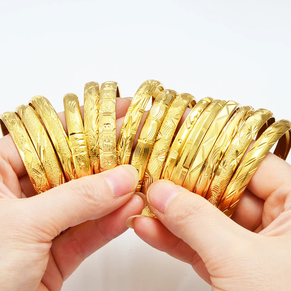(One Piece) Dubai Bangle Jewelry Gold Plated Bracelet