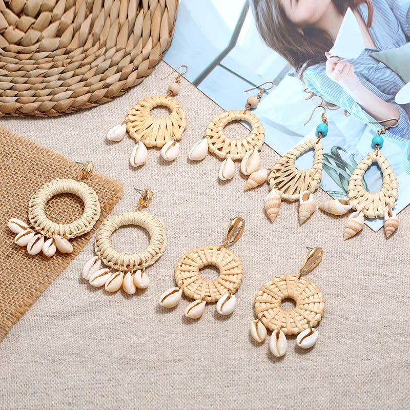 Vintage Handmade Shell Earrings